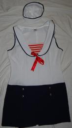 Leuk wit/blauw/rood MATROOS/MARINE/NAVY jurkje + petje, Ophalen, Carnaval, Maat 42/44 (L), Kleding