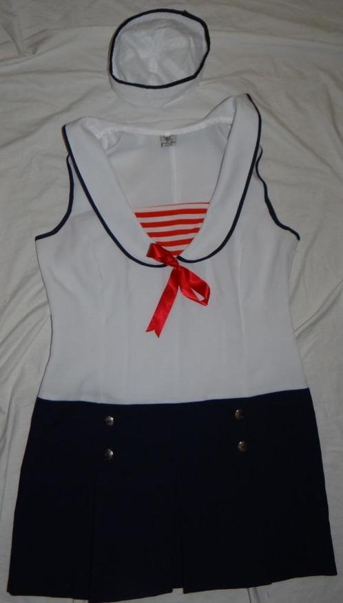 Leuk wit/blauw/rood MATROOS/MARINE/NAVY jurkje + petje, Kleding | Dames, Carnavalskleding en Feestkleding, Gedragen, Kleding, Carnaval