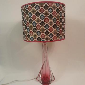 Exclusieve schemerlamp Val Saint Lambert roze goud gobelin beschikbaar voor biedingen