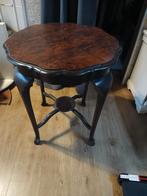 Antieke houten bijzettafel, Huis en Inrichting, Tafels | Bijzettafels, Gebruikt, 55 tot 75 cm, Ovaal, Hout