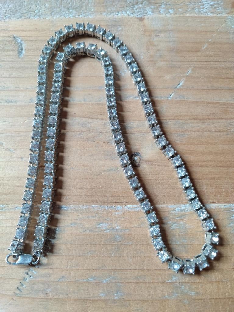 Ketting met steentjes nieuw unisex ketting mannen ketting, Sieraden, Tassen en Uiterlijk, Kettingen, Verzenden, Nieuw, Zilver
