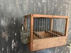 OUD VOGELKOOITJE MET 2  GLAZEN BAKJES, Antiek en Kunst, Curiosa en Brocante, Ophalen of Verzenden