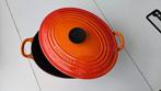 Le creuset braadpan ovaal 29 cm oranje gietijzer, Huis en Inrichting, Keuken | Potten en Pannen, Ophalen of Verzenden, Gebruikt