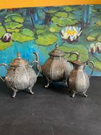 Antiek zwaar verzilverd theeset bewerkt, Antiek en Kunst, Ophalen of Verzenden