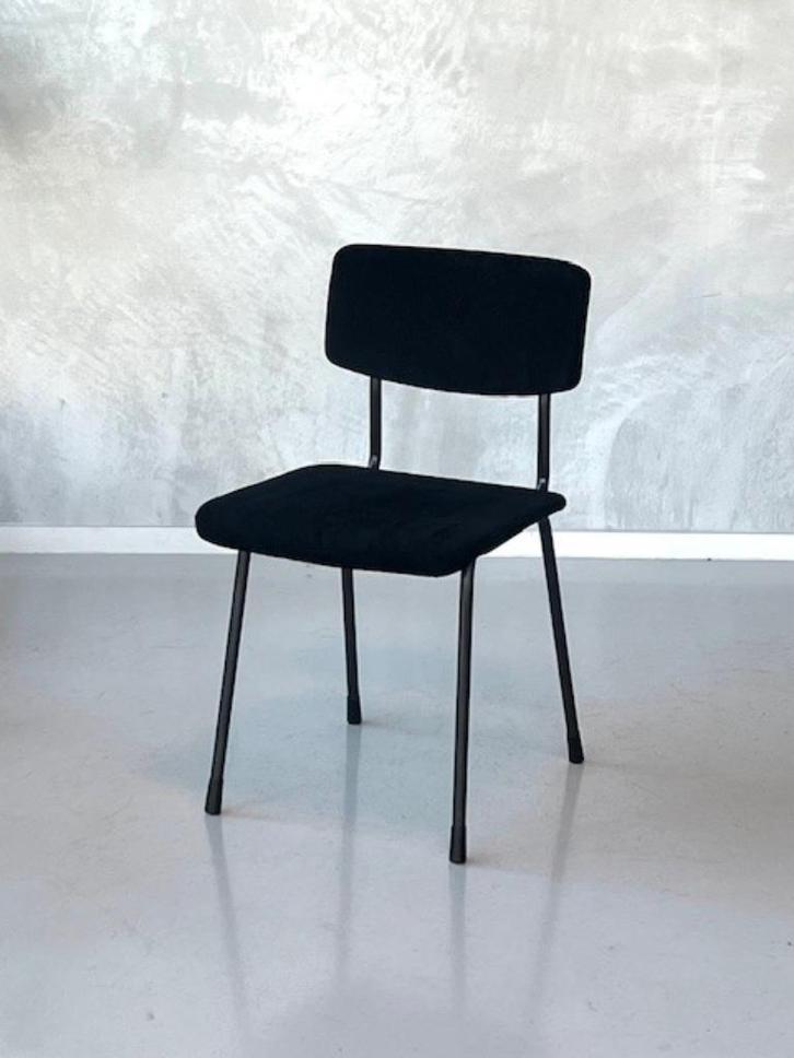 Gispen 1231 eettafelstoel vintage design eetkamerstoel zwart, Huis en Inrichting, Stoelen, Gebruikt, Eén, Metaal, Stof, Zwart