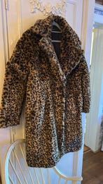 Luipaard jas tot de knie. L/xl., Kleding | Dames, Ophalen, Zo goed als nieuw, Maat 46/48 (XL) of groter, Zwart