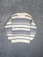 Vintage Trui Sweater L Gebreid Patroon Grijs Creme Coogi, Maat 52/54 (L), ., Beige, Vintage