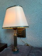 Vintage bronzen wandlamp met ovale kap, Ophalen of Verzenden