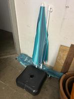 Parasol + voet, Tuin en Terras, Parasols, Ophalen, Gebruikt, Verstelbaar, 1 tot 2 meter
