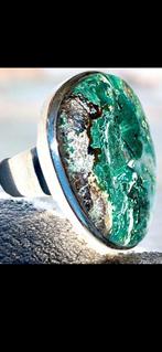 925 sterling zilveren ring met een sillica edelsteen., Nieuw, 17 tot 18, Met edelsteen, Dame