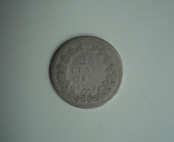 25 cent 1895 G zilver, Postzegels en Munten, Munten | Nederland, 25 cent, Koningin Wilhelmina, Zilver, Ophalen