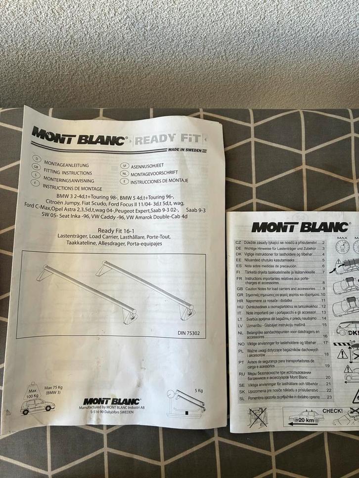 Mont Blanc ReadyFit 16 Dakdragers, Auto diversen, Dakdragers, Zo goed als nieuw, Ophalen of Verzenden