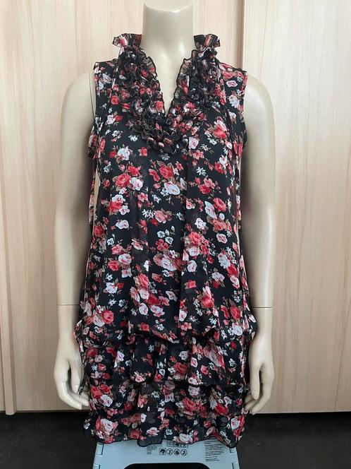 Seven star kort jurkje zwart bloemen jurk rood/roze 38 M, Kleding | Dames, Jurken, Gedragen, Maat 38/40 (M), Zwart, Boven de knie