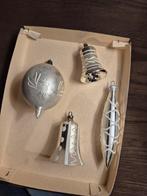 Kerstballen klokje pegel oud zilver glas, Diversen, Kerst, Ophalen, Zo goed als nieuw