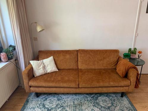 Oker gele bank, Huis en Inrichting, Banken | Bankstellen, Zo goed als nieuw, Rechte bank, Driepersoons, 200 tot 250 cm, 75 tot 100 cm