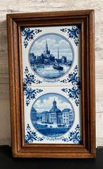 Delfts Blauw Tegeltableau Rotterdam Overschie & Oude Beurs, Antiek en Kunst, Antiek | Wandborden en Tegels, Ophalen