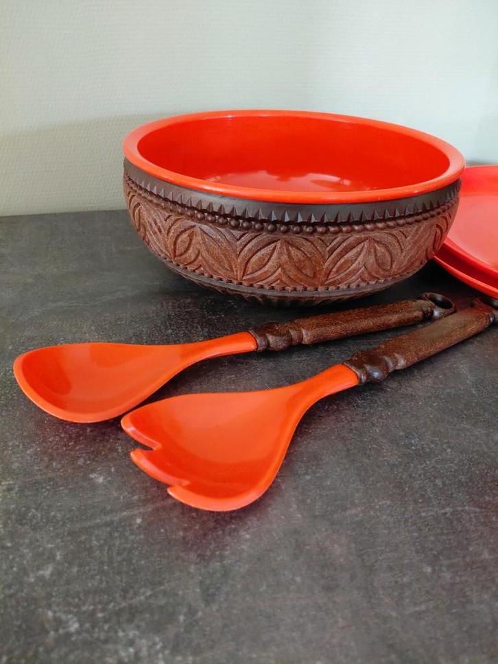Retro Emsa Slakom Set jaren 70/80, Huis en Inrichting, Keuken | Servies, Gebruikt, Overige typen, Overige stijlen, Overige materialen