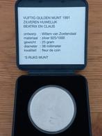 Nederland 50 gulden 1991 zilver proof, Ophalen of Verzenden, Koningin Beatrix, 50 gulden, Zilver