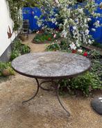 Oude tuintafel, Tuin en Terras, Tuintafels, Ophalen, Gebruikt, Rond, Metaal