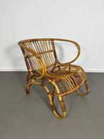vintage design rotan fauteuil van Rohé Noordwolde jaren 60, Ophalen, Gebruikt, 75 tot 100 cm, 50 tot 75 cm