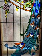 koppel pauwen glas in lood, Antiek en Kunst, Antiek | Glas en Kristal, Ophalen of Verzenden