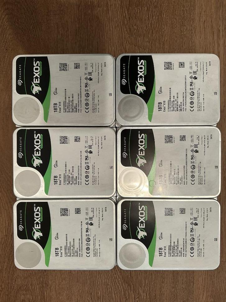 Seagate Exos X18 18TB Enterprise HDD – 6x Available, Computers en Software, Harde schijven, Gebruikt, Server, Intern, HDD, SATA