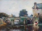 Willem Alexander Knip (1883-1967) - wasplaats bij de burcht, Antiek en Kunst, Kunst | Schilderijen | Klassiek, Ophalen of Verzenden