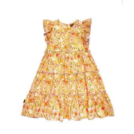 Dress with yellow flowers allover, Kinderen en Baby's, Kinderkleding | Maat 110, Nieuw, Meisje, Jurk of Rok, Ophalen of Verzenden