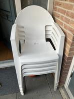 4 Hartmann tuinstoelen wit, stapelbaar, Hartman oxford club, Ophalen, Zo goed als nieuw, Kunststof, Stapelbaar