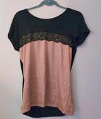 Miss Etam Zwart/Roze Shirt - Maat M, Maat 38/40 (M), Verzenden, Zwart, Zo goed als nieuw