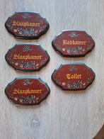 Handgeschilderde Kamerbordjes - Set van 5, Huis en Inrichting, Ophalen of Verzenden, Gebruikt