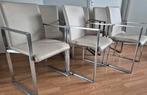 Nieuwstaat 6 Design eetkamerstoelen NEO van goossens leer, Huis en Inrichting, Stoelen, Bruin, Ophalen of Verzenden, Zo goed als nieuw