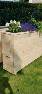 2x hoge smalle bloembak plantenbak hout, Ophalen of Verzenden, Zo goed als nieuw, Hout