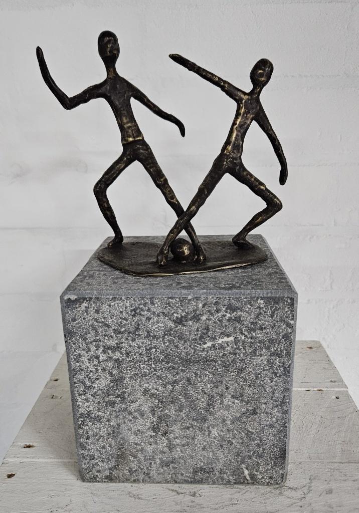 VOETBALLERS / BRONZEN BEELD / voetbal, Antiek en Kunst, Kunst | Beelden en Houtsnijwerken, Ophalen of Verzenden