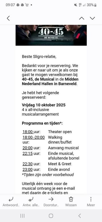 Sligro 40-45 ALL inclusief arrangement voor 4 personen beschikbaar voor biedingen