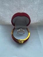 4,06 karaats diamant lab-grown in 18 karaats gouden ring, Nieuw, Ophalen of Verzenden, 17 tot 18, Met edelsteen