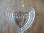 Brocante oude glazen puddingvorm hartvorm met klavertjesvier, Ophalen of Verzenden