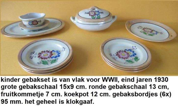 zeer fraai antiek kinder gebak serviesje is vroeg jaren 30, Antiek en Kunst, Antiek | Speelgoed, Ophalen of Verzenden