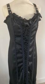 Boerenbruiloft lange zwart jurk met kant maat L, Ophalen of Verzenden, Zo goed als nieuw, Halloween