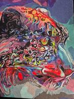 Canvas schilderij acrylverf kleur fantasie luipaard panter, Ophalen of Verzenden