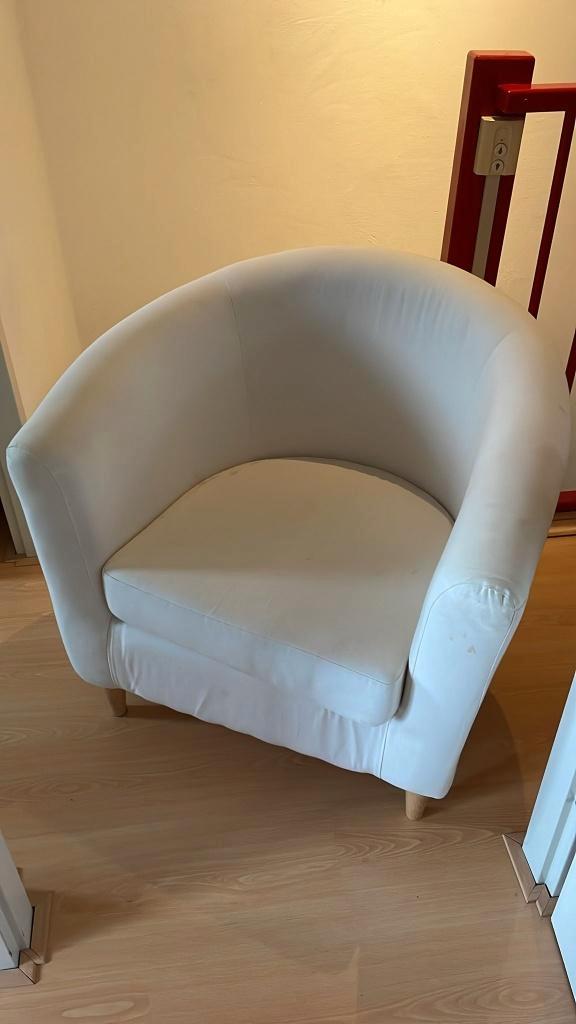 GRATIS witte fauteuil zitstoel, Huis en Inrichting, Fauteuils, Gebruikt, Stof, 50 tot 75 cm, 75 tot 100 cm, Ophalen