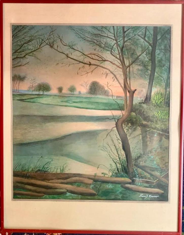 drie schilderijen van de bekende fotograaf Francis Kramer, Antiek en Kunst, Kunst | Schilderijen | Klassiek, Ophalen of Verzenden