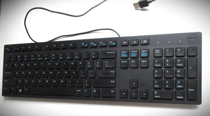 Toetsenbord Dell~Zwart~Computertoetsenbord~44 cm, Computers en Software, Toetsenborden, Zo goed als nieuw, Qwerty, Ophalen of Verzenden