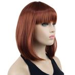 Pruik schuin bob model met steil haar kleur 130, Verzenden, Nieuw, Pruik of Haarverlenging