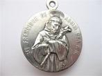 Antiek Verzilverde Medaillehanger Van Sint Franciscus, Ophalen of Verzenden