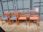 Mahonie houten stoelen schuitema 4 stuks, Huis en Inrichting, Stoelen, Ophalen, Gebruikt, Bruin