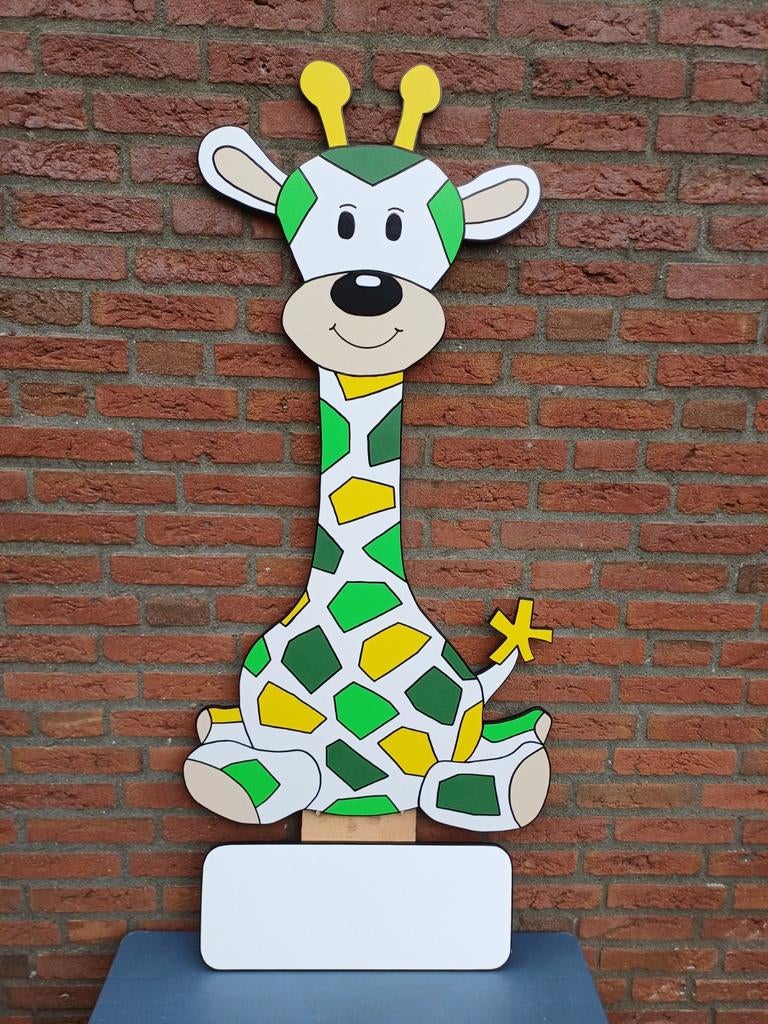 Geboortebord giraf inclusief naambord en paal, Kinderen en Baby's, Kraamcadeaus en Geboorteborden, Ophalen, Nieuw, Geboortebord