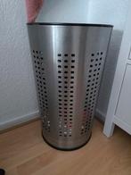 Mooie metalen wasmand met zwart houten deksel, Ophalen of Verzenden, Gebruikt, Zwart