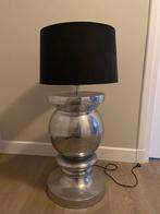 Grote schemerlamp met zwarte kap - 92 cm hoog, Ophalen, Gebruikt, Metaal, Minder dan 100 cm