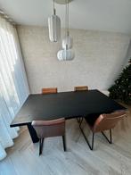 Enzo Luca Eetkamertafel - Massief Eiken Zwart, Huis en Inrichting, Tafels | Eettafels, Eikenhout, 200 cm of meer, Zo goed als nieuw